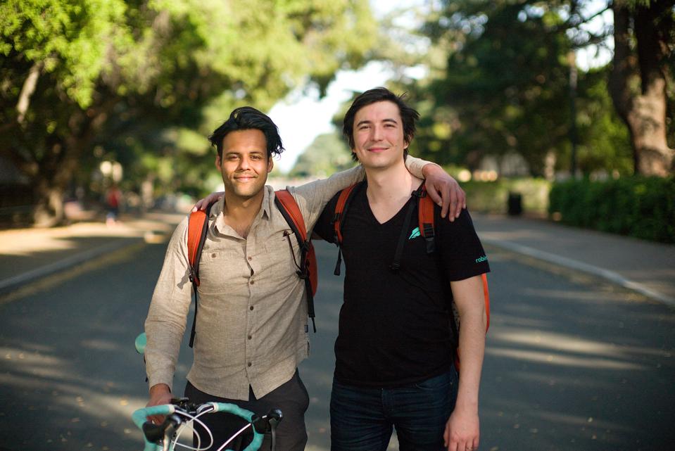 The physics of amateur trading: Baiju Bhatt (left) and Vladimir Tenev met as physics students at Stanford. Even the best modeling could not have predicted that $1,200 stimulus checks would propel them to billionaire status.